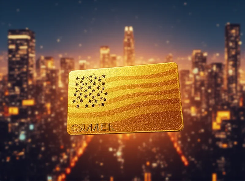 Illustration of a gold credit card with the American flag subtly incorporated.