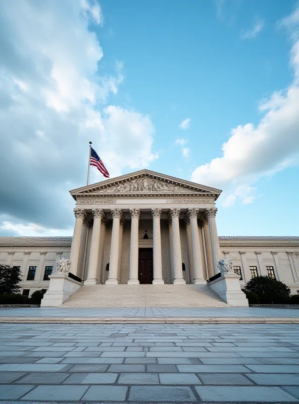 The United States Supreme Court building in Washington D.C. with a dramatic sky.