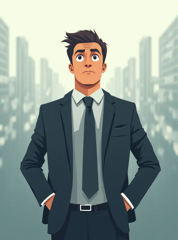 Illustration of a businessman looking worried in front of a graph showing a downward trend.