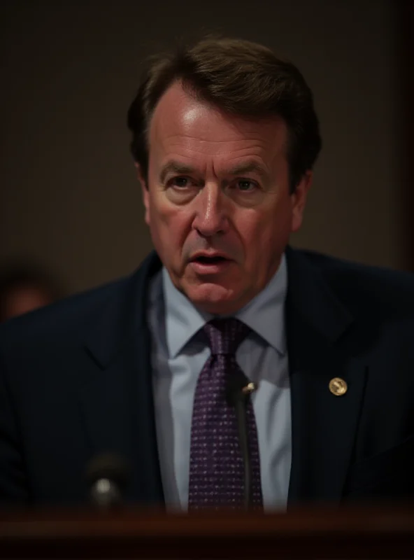 JD Vance speaking at a podium with a serious expression.