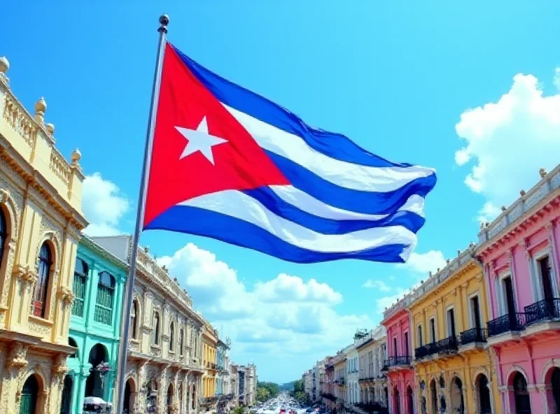 Cuban flag waving in Havana