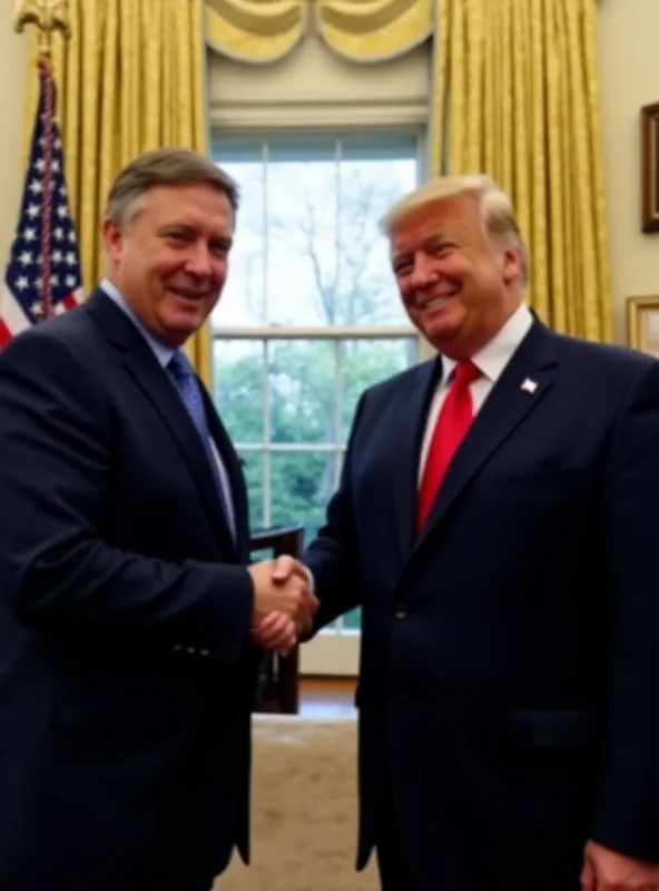 Volodymyr Zelensky and Donald Trump shaking hands in the Oval Office