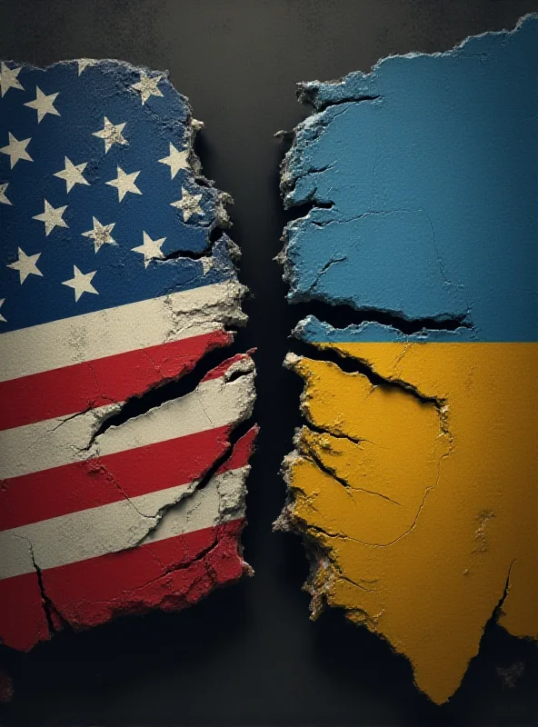 A digital illustration showing the American and Ukrainian flags intertwined, then splitting apart.