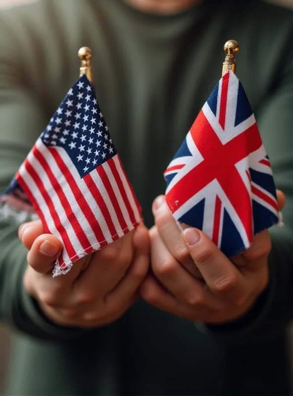 Image of a person holding both an American and a British flag, symbolizing the dual citizenship being sought.