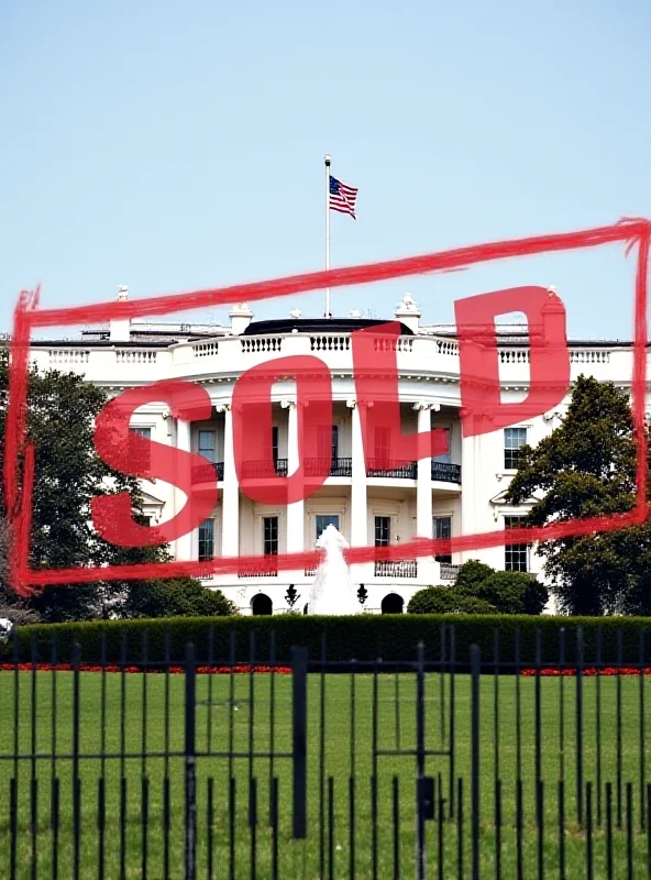 Photo of the White House with a SOLD sign superimposed on it