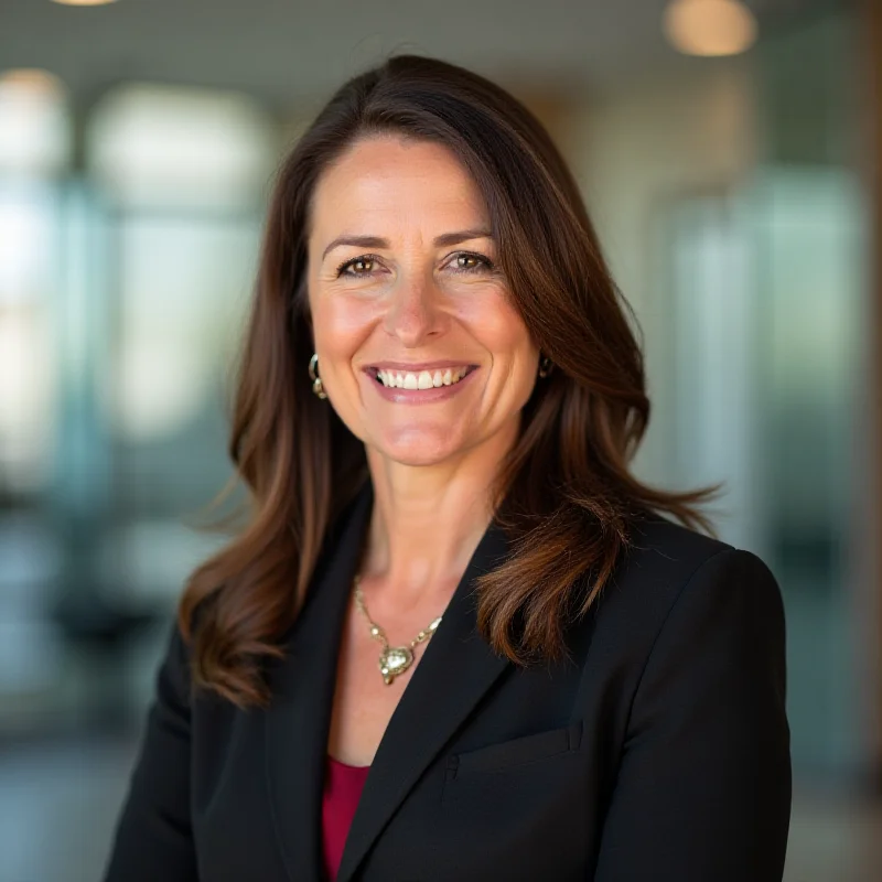 A portrait of Senator Elissa Slotkin, smiling confidently, in a professional setting.