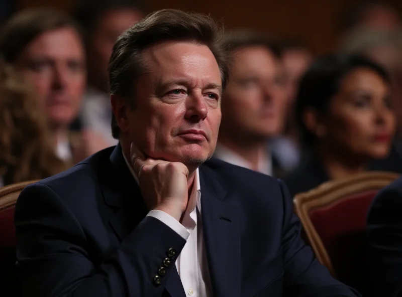 Elon Musk sitting in the audience at a political event, looking attentive and engaged.