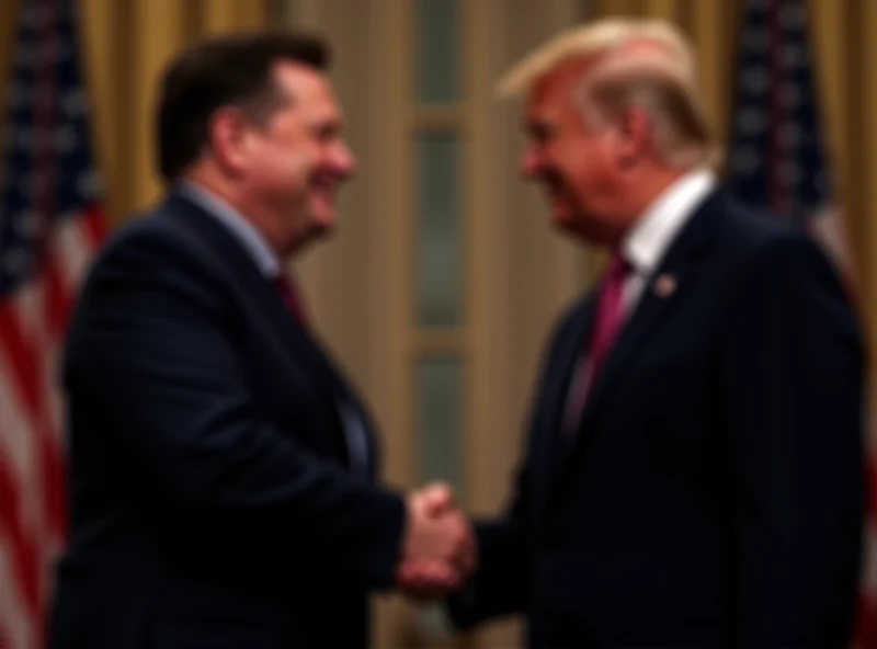 Elon Musk and Donald Trump shaking hands in a formal setting.