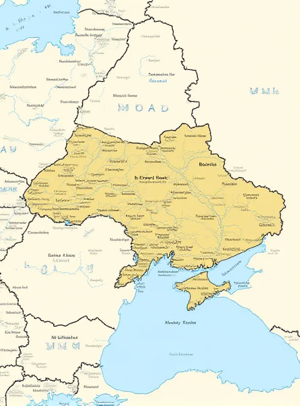 A map of Ukraine with highlighted areas representing conflict zones.