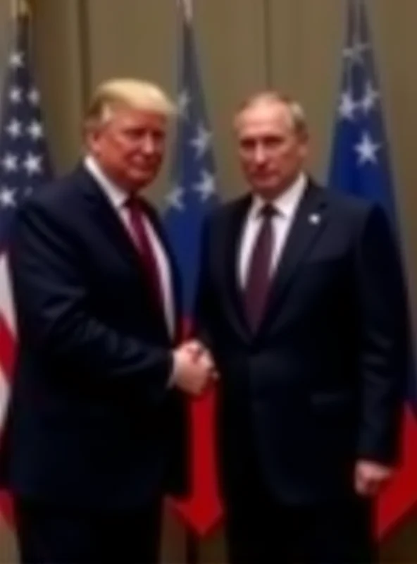 Donald Trump shaking hands with Vladimir Putin during a formal meeting.