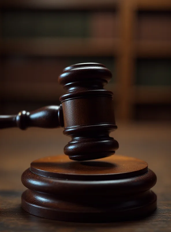 Close-up of a gavel hitting a sound block in a courtroom, symbolizing legal decisions.