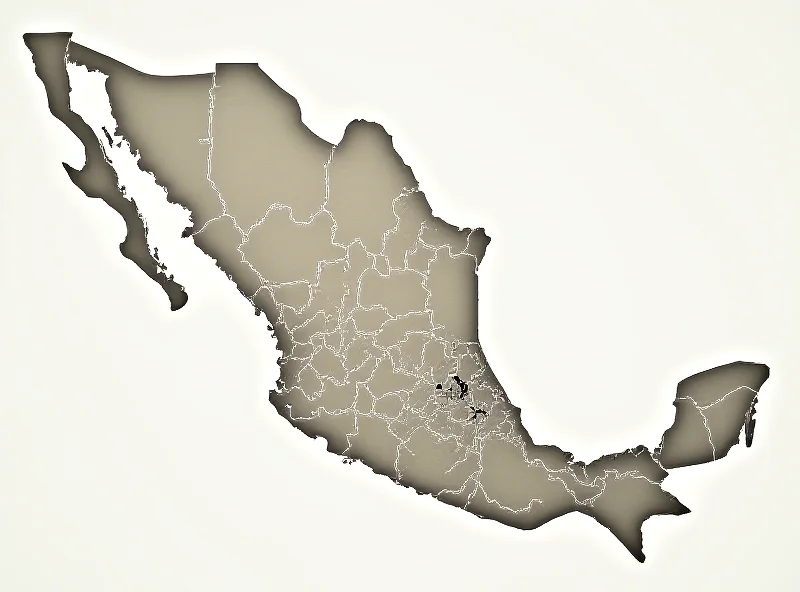 A map of Mexico highlighting regions affected by cartel violence.