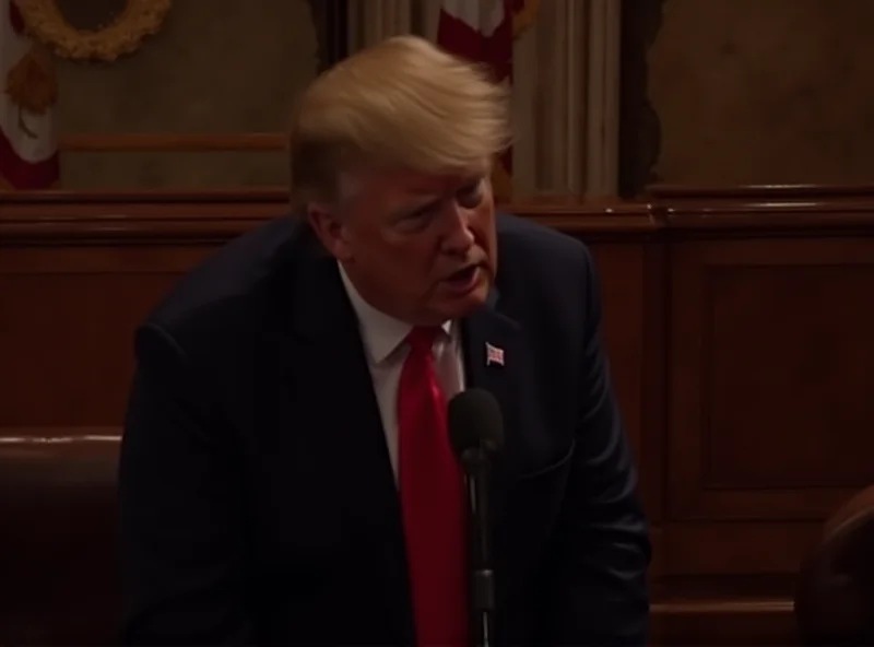 President Trump addressing a joint session of Congress.