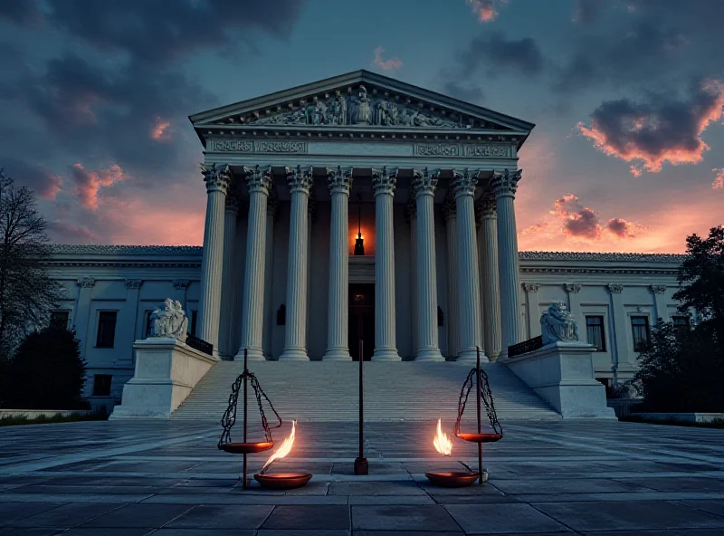 Illustration of the US Supreme Court, symbolizing the legal battles over abortion rights.