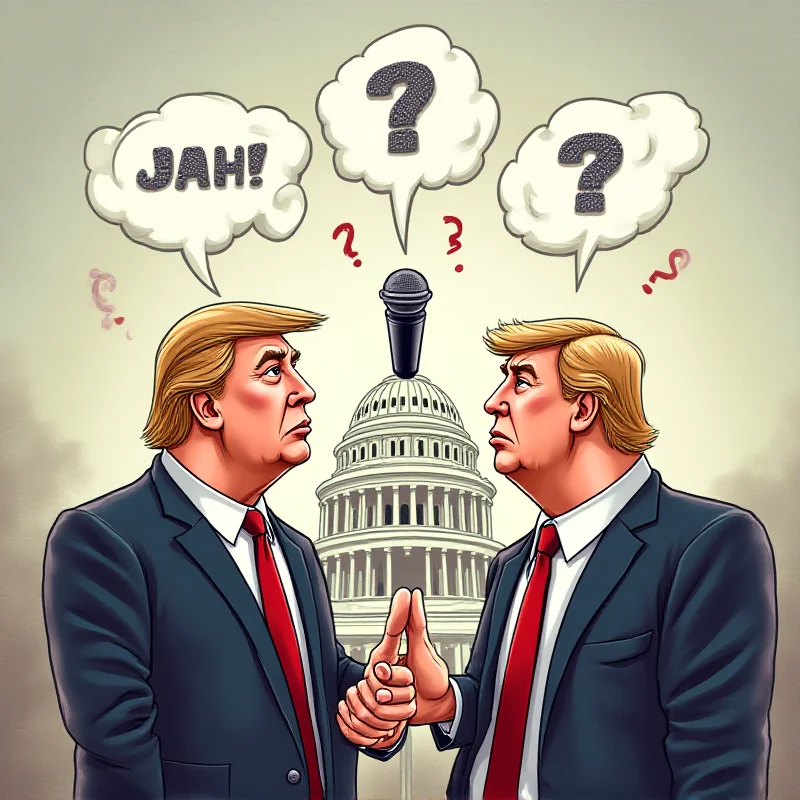 Illustration of Donald Trump and John Roberts standing together, with a microphone hovering above them, symbolizing the 'hot mic' controversy.