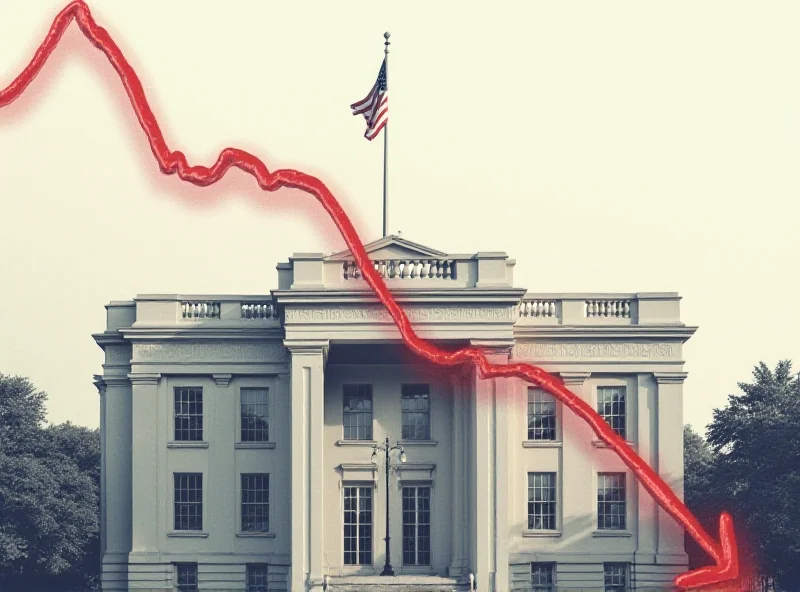 Illustration of the US State Department building with a downward trending graph overlayed, symbolizing budget cuts.