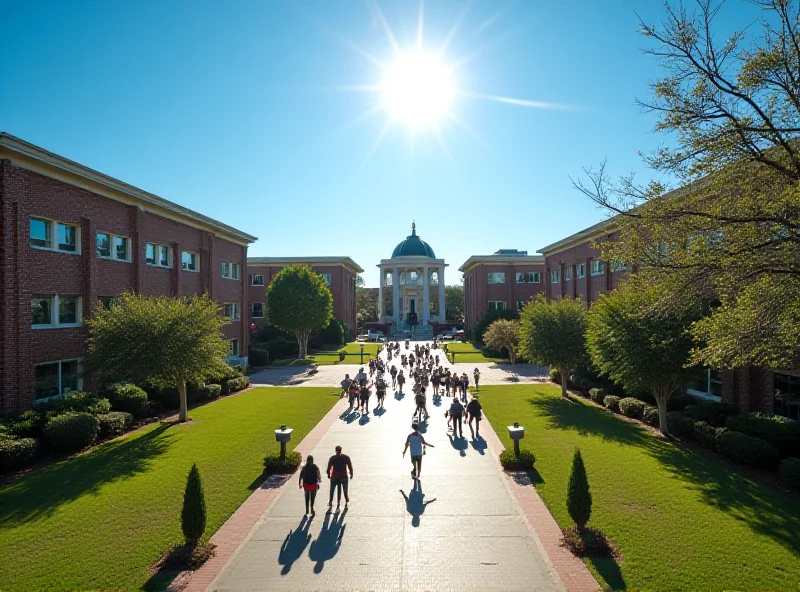 The campus of Southern University in Baton Rouge, Louisiana, on a sunny day.