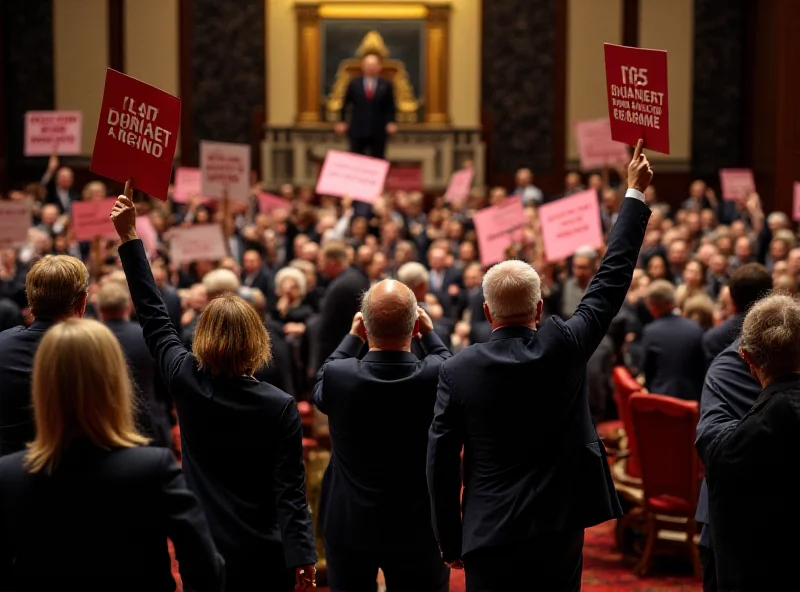 Democrats protesting Trump's speech in Congress