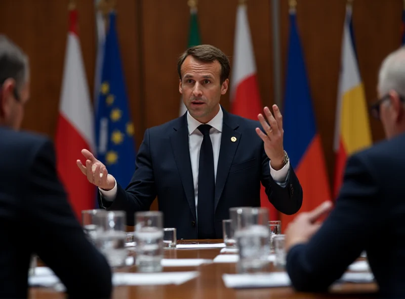 Emmanuel Macron in a meeting with other European leaders.