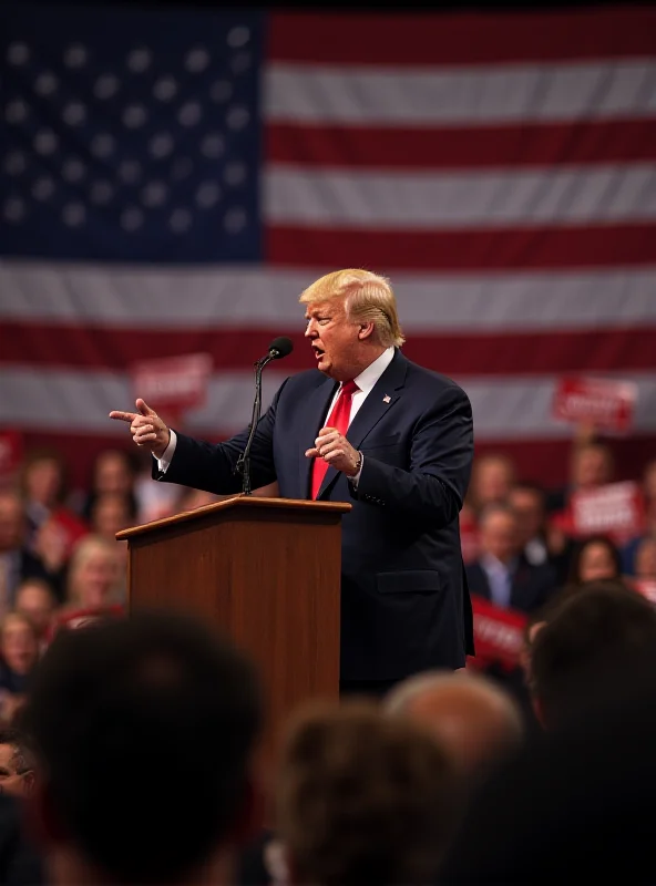 Donald Trump speaking at a rally