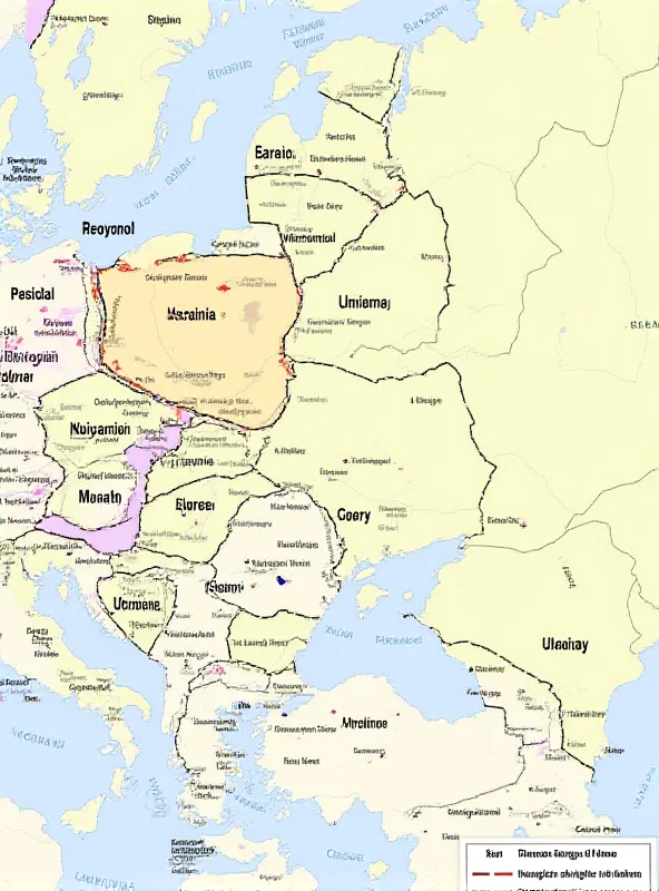 A map highlighting the geopolitical tensions between Ukraine and Russia.