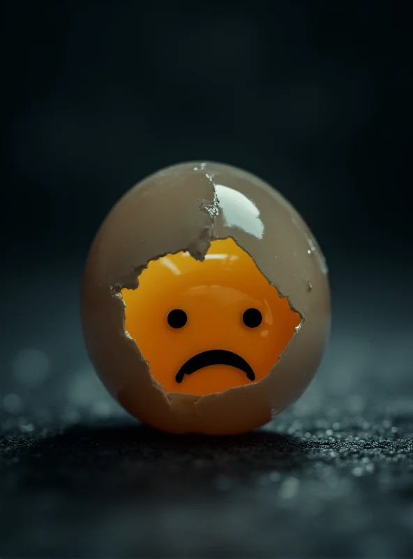 Illustration of cracked egg with a sad face