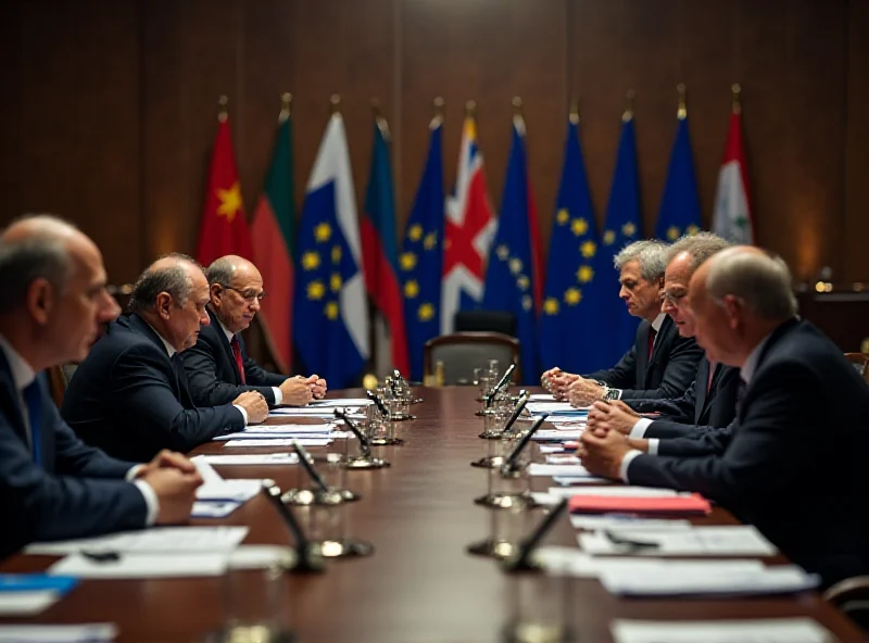 European leaders at a summit discussing support for Ukraine.