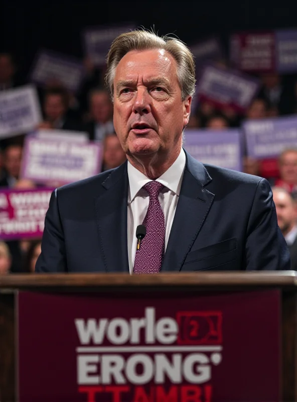 Image of Nigel Farage speaking at a Reform UK rally, with a determined expression.