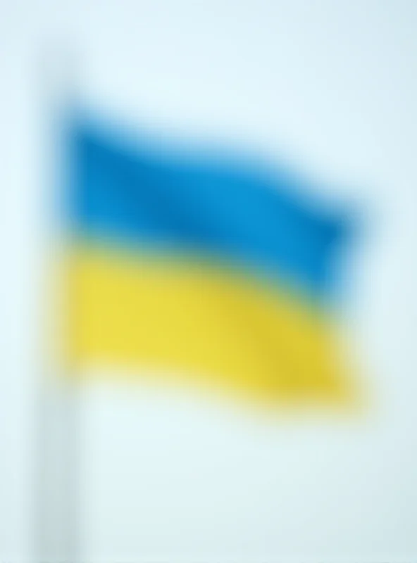 Image of the Ukrainian flag waving in the wind.