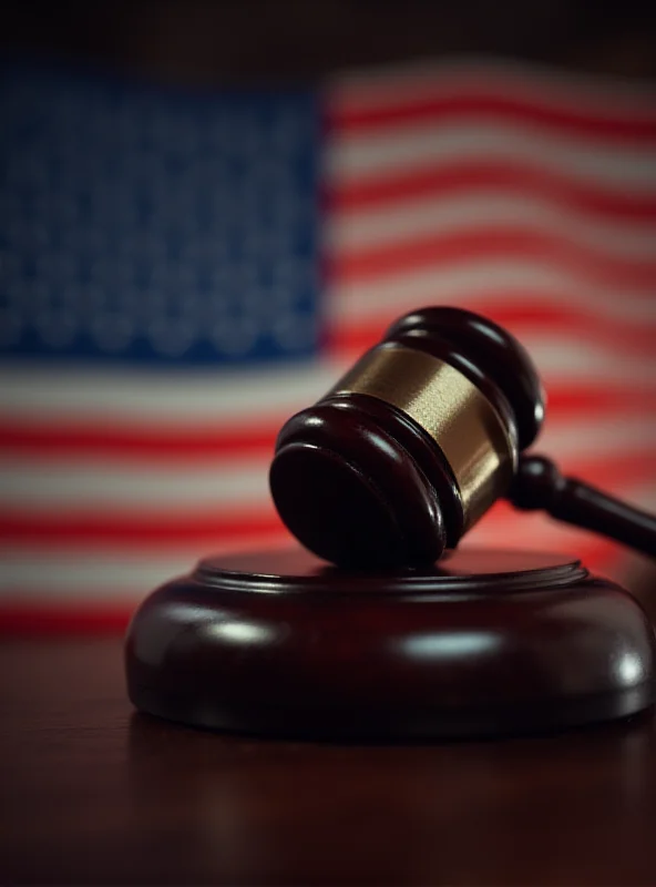 Image of a judge's gavel with the American flag in the background, symbolizing the legal battle over frozen funds.