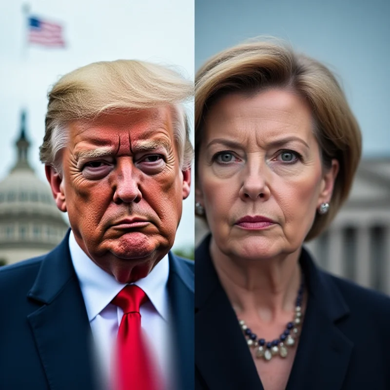 A split image showing Donald Trump on one side and Ursula von der Leyen on the other, symbolizing the growing tension between the US and the EU.