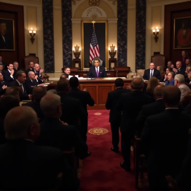 A view of the US Congress during a presidential address, showing both Republicans and Democrats.