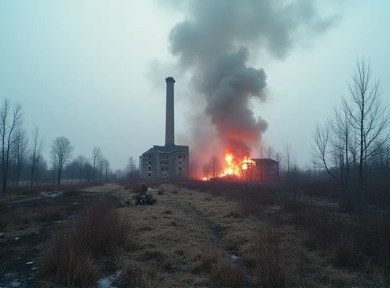 Smoke rising from a damaged energy facility in Ukraine after a missile strike.