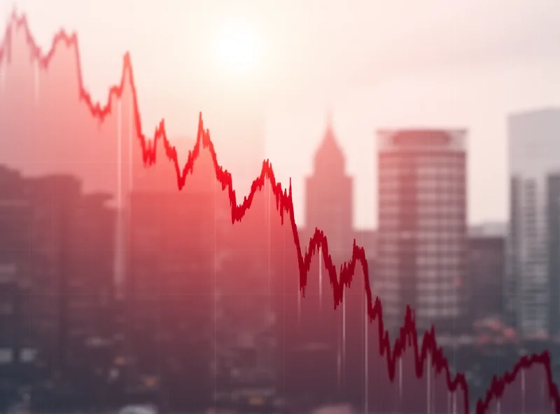 A visual representation of a financial graph trending downwards, symbolizing financial risk and uncertainty.