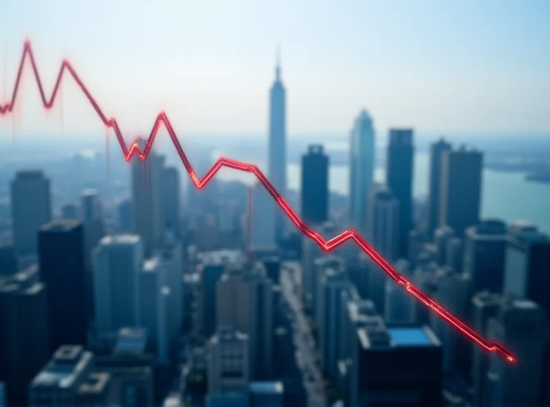 Chart showing decline in Asian stock market