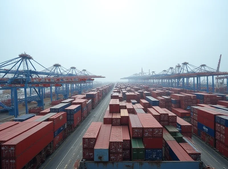 Image of cargo ships at a busy port, representing international trade and the flow of goods between countries.