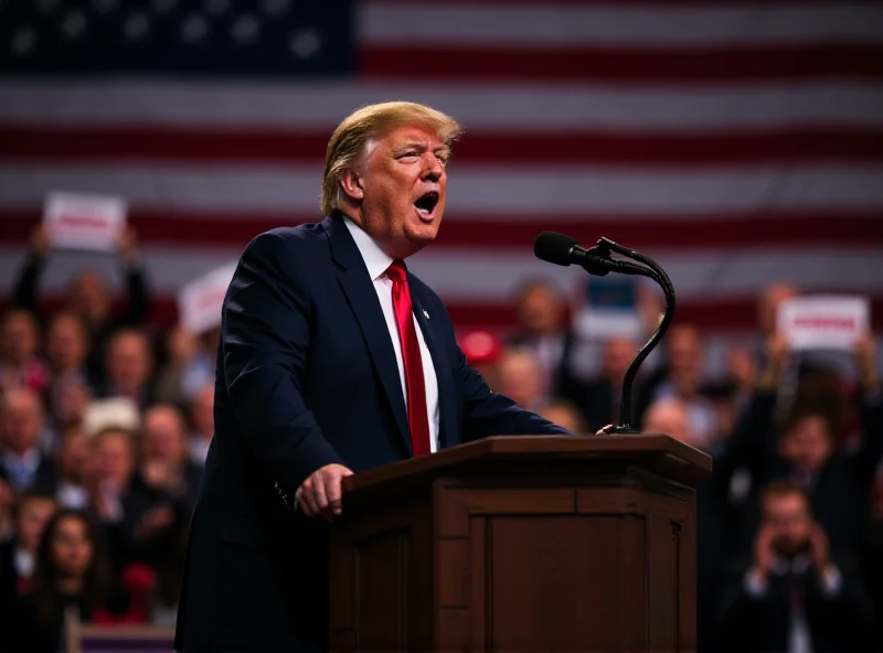 Donald Trump speaking at a rally