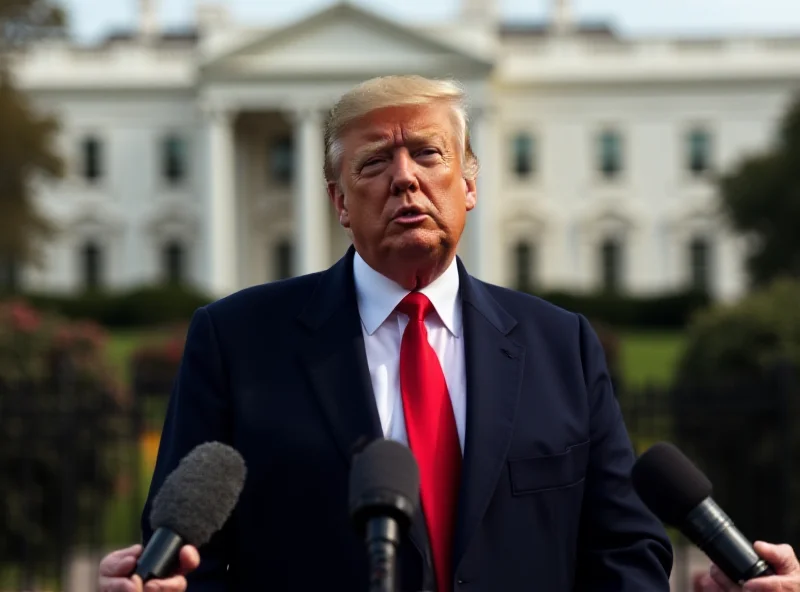 Donald Trump speaking to reporters outside the White House