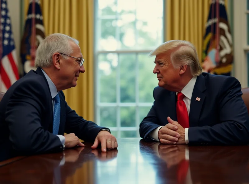 Donald Trump and Tim Cook in a meeting at the White House