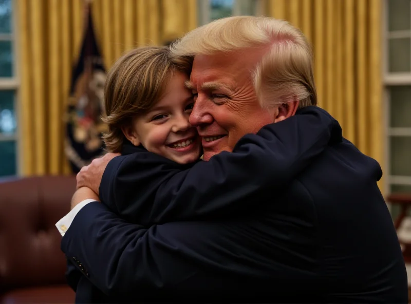 DJ Daniel hugging Donald Trump in the Oval Office.