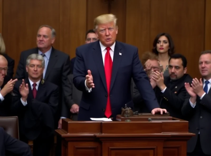 President Trump giving a speech before Congress.
