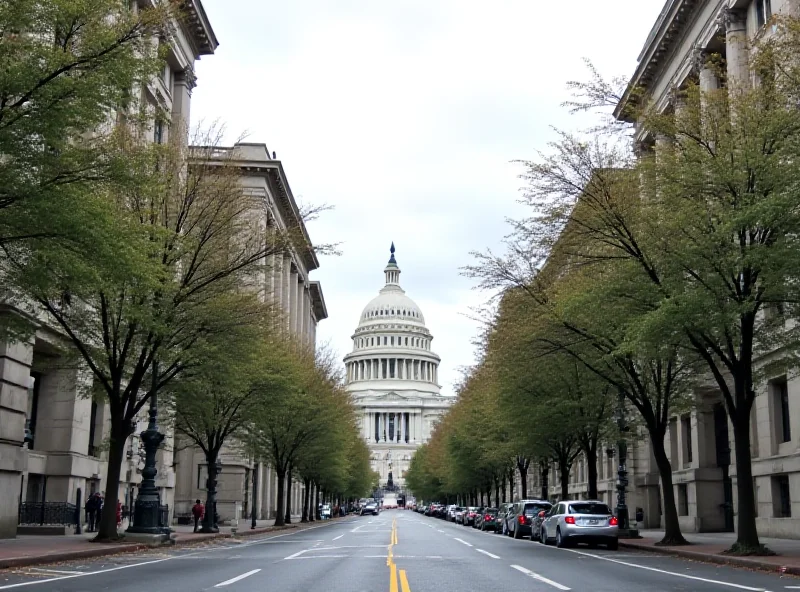 A row of federal government buildings in Washington D.C.