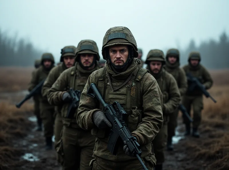 Image of Ukrainian soldiers on the battlefield