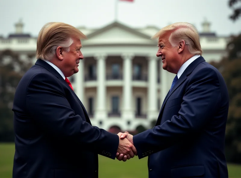 Image of Zelenskyy and Trump shaking hands, symbolizing potential peace talks.