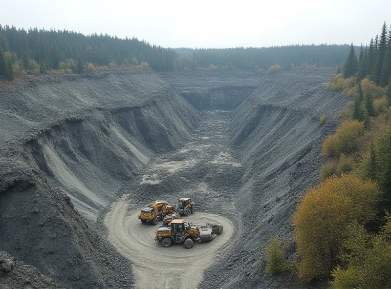 Aerial view of a large open-pit mine in Ukraine, heavy machinery, industrial landscape