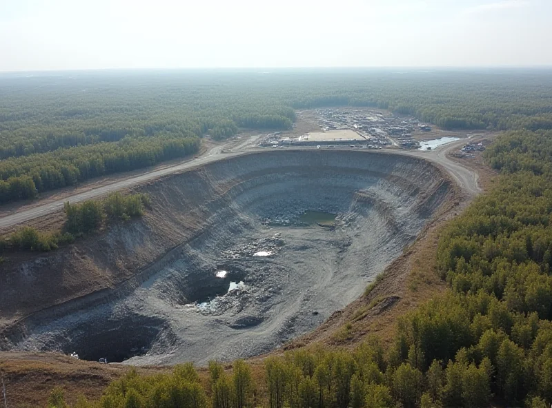 Aerial view of a Ukrainian mine