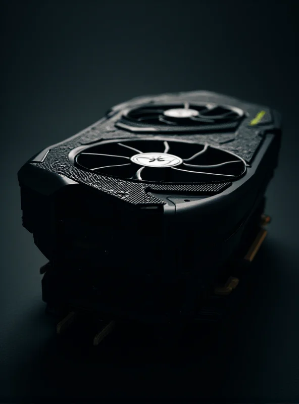 Close-up of an Nvidia graphics card, highlighting the intricate design and technological sophistication of the product.