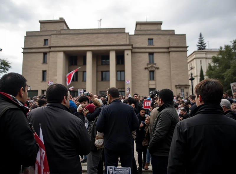 Scene outside a Tunisian courthouse