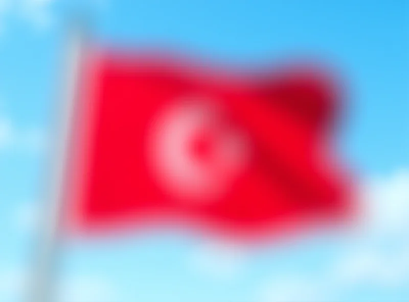 Tunisian flag waving in the wind
