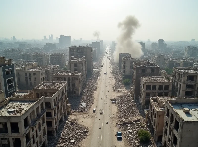 Image of a war-torn city in the Middle East.